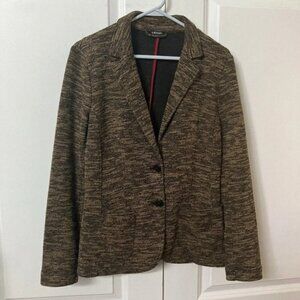 Olsen Black  Brown Tweed Heathered Blazer Casual Autumn Womens Small